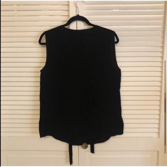 BCBGMaxAzria Marcia Sleeveless Lace Up Crepe Top - Picture 4 of 7